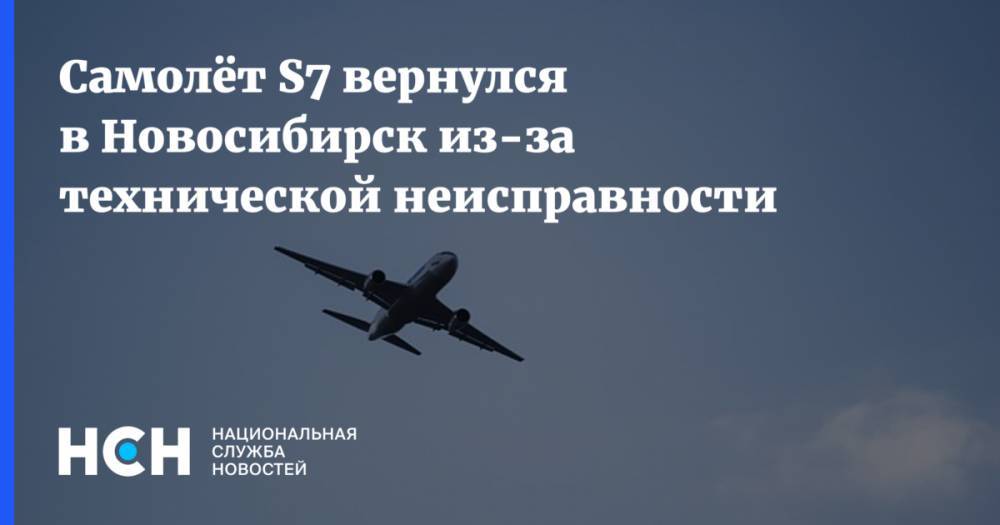 Самолёт S7 вернулся в Новосибирск из-за технической неисправности
