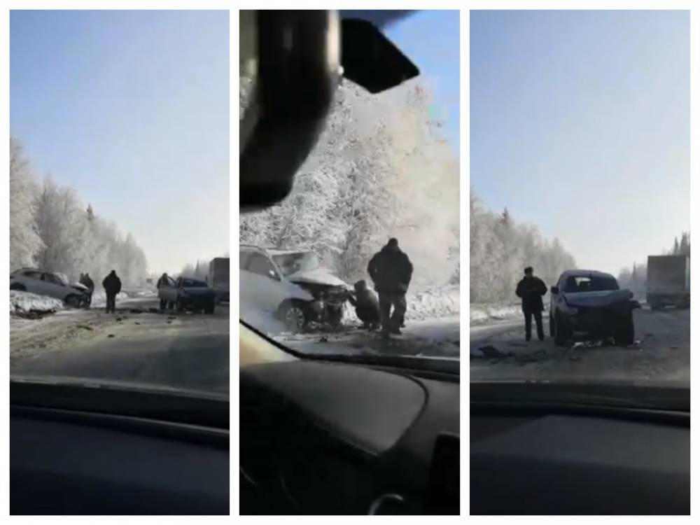 Жёсткое ДТП на трассе Кемерово — Анжеро-Судженск попало на видео