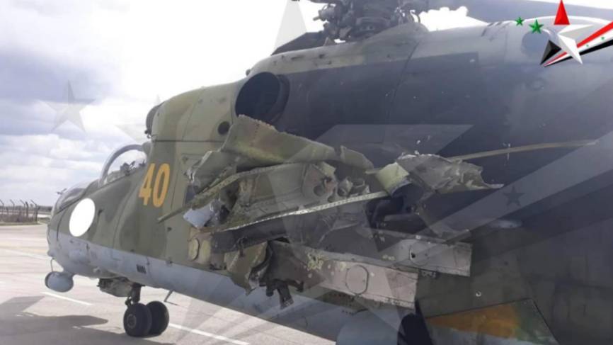Сирийские военные показали фото обстрелянного Турцией Ми-25
