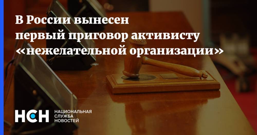 В России вынесен первый приговор активисту «нежелательной организации»