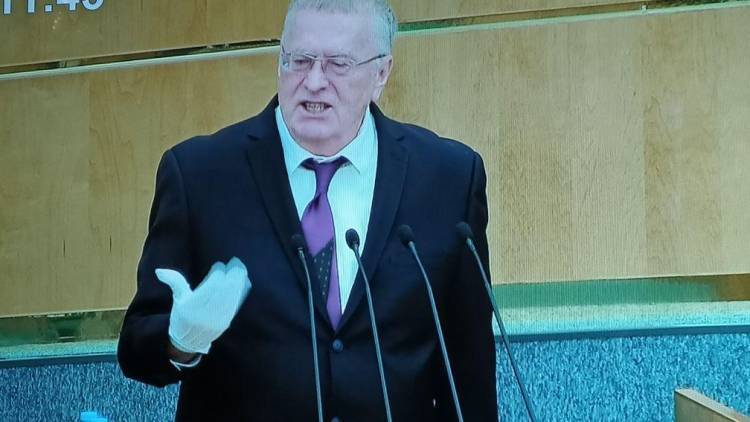Белые перчатки на руках Жириновского заинтересовали депутатов