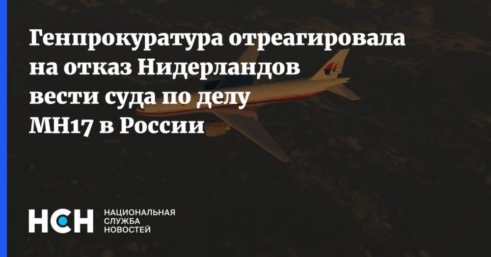 Генпрокуратура отреагировала на отказ Нидерландов вести суда по делу MH17 в России
