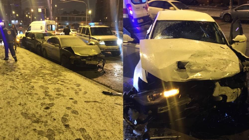 Audi с пьяным водителем за рулем протаранила пять машин в Петербурге