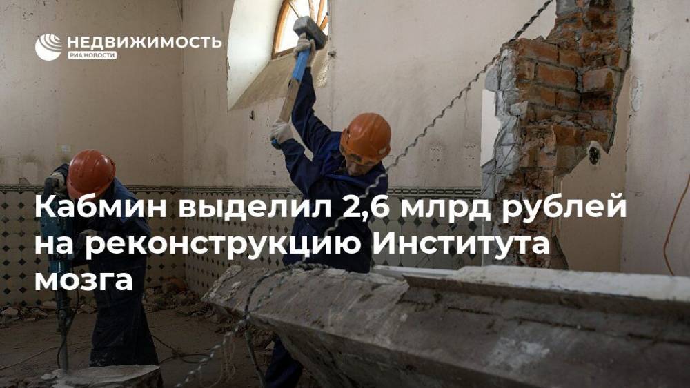 Кабмин выделил 2,6 млрд рублей на реконструкцию Института мозга