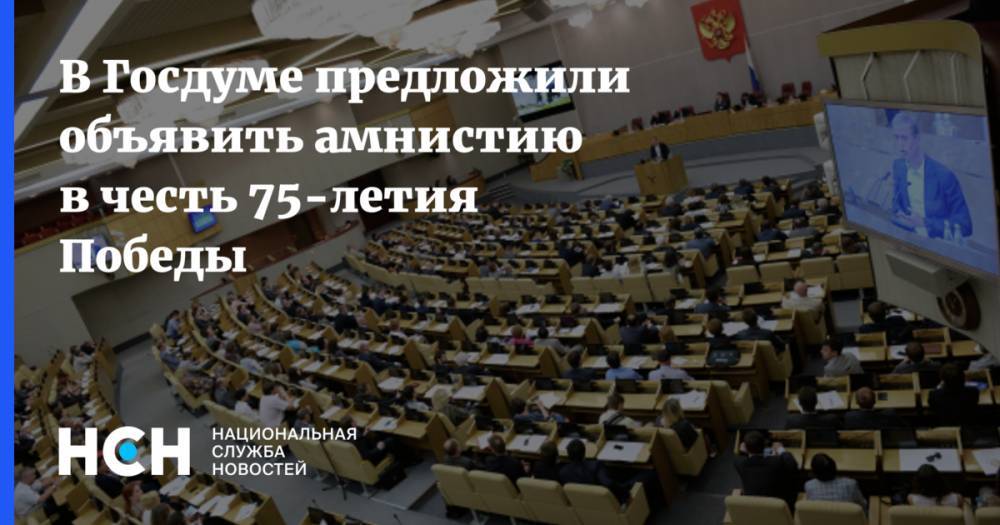 В Госдуме предложили объявить амнистию в честь 75-летия Победы