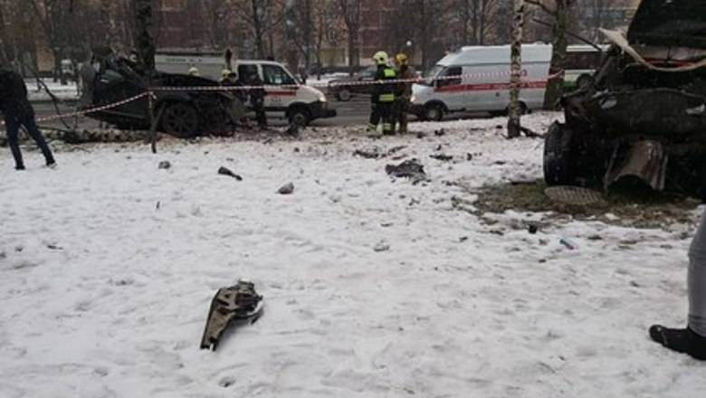 В результате смертельного ДТП в Москве автомобиль разорвало на части (ВИДЕО)