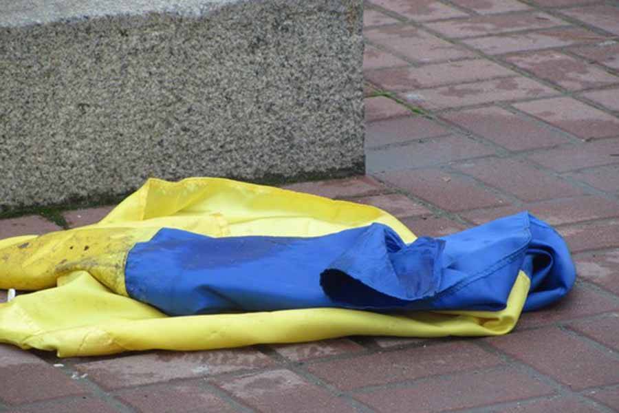 Аваковцы на кронамайдане растоптали флаг Украины