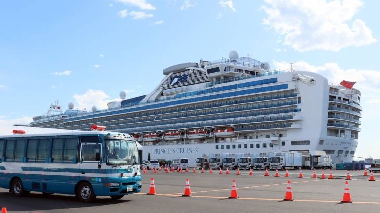Третья группа пассажиров лайнера Diamond Princess сошла на берег Японии