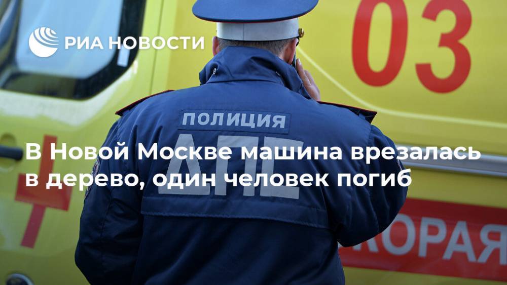 В Новой Москве машина врезалась в дерево, один человек погиб