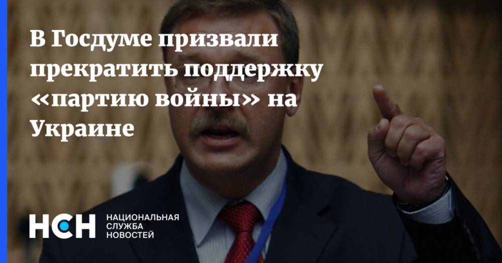 В Госдуме призвали прекратить поддержку «партию войны» на Украине