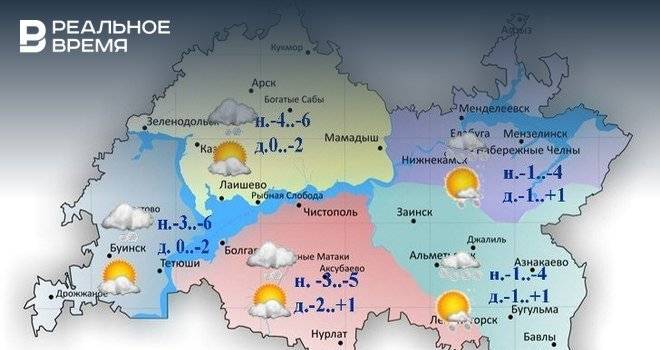Сегодня в Татарстане ожидается сильный ветер и до -2 градусов