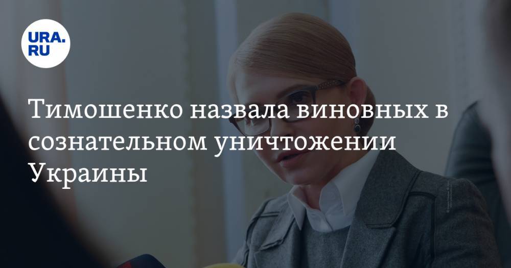 Тимошенко назвала виновных в сознательном уничтожении Украины