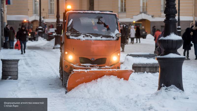 Коммунальные службы Петербурга борются с последствиями снегопада