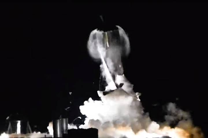 Опубликовано видео взрыва прототипа корабля Starship компании SpaceX