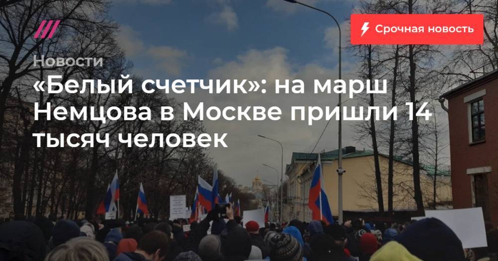 «Белый счетчик»: на марш Немцова в Москве пришли 14 тысяч человек