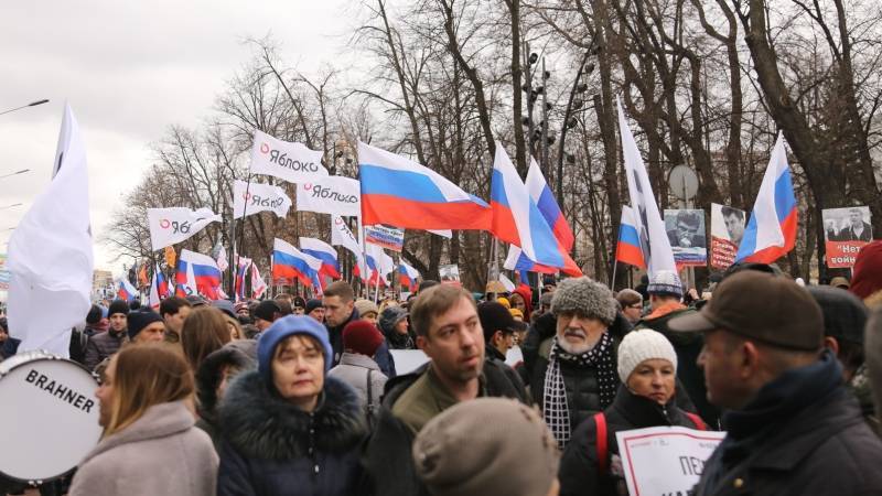 Журналистка Шафран назвала марш Немцова в Москве унылым и печальным зрелищем