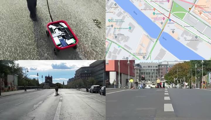 Художник "рисует" пробки на Google Maps при помощи 99 смартфонов
