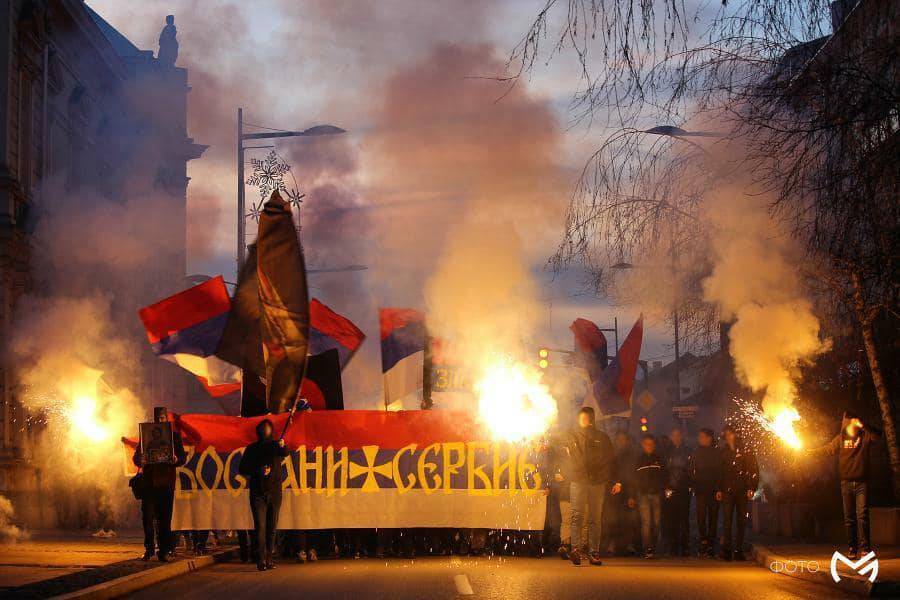 На протестах против действий властей Черногории появилась карта Большой Сербии