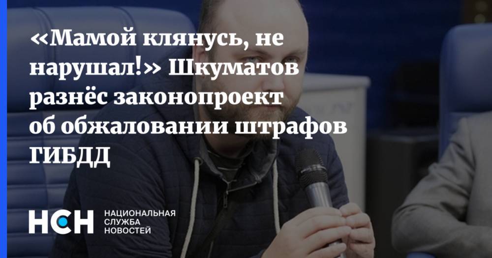 «Мамой клянусь, не нарушал!» Шкуматов разнёс законопроект об обжаловании штрафов ГИБДД