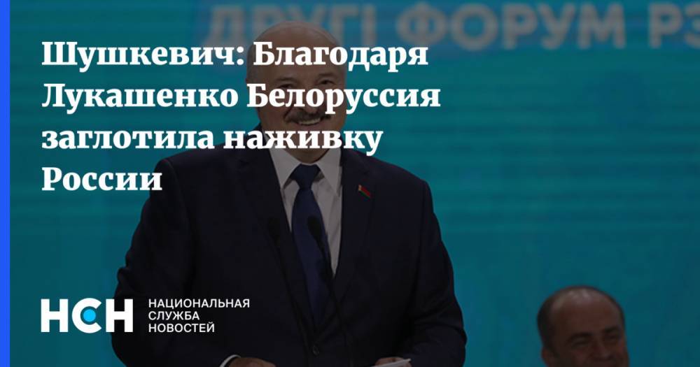 Шушкевич: Благодаря Лукашенко Белоруссия заглотила наживку России