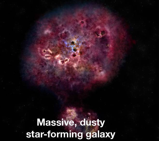 Обнаружена гигантская галактика возрастом 12 миллиардов лет