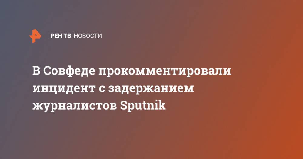 В Совфеде прокомментировали инцидент с задержанием журналистов Sputnik
