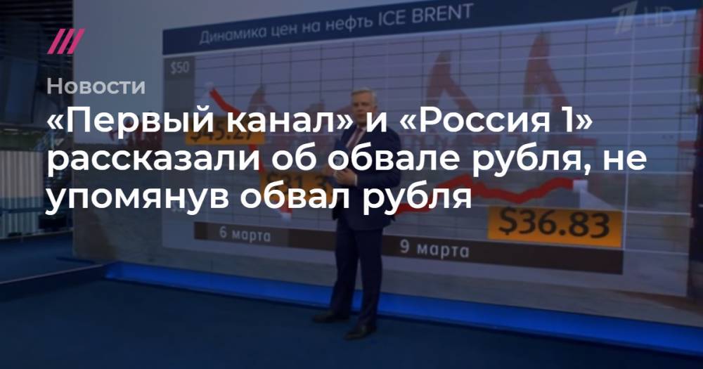 «Первый канал» и «Россия 1» рассказали об обвале рубля, не упомянув обвал рубля