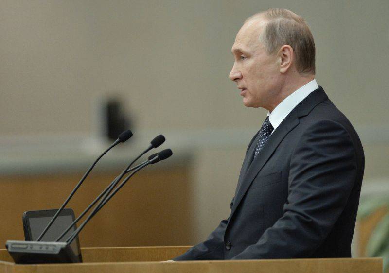 Путин лично приедет в Госдуму и выступит перед депутатами