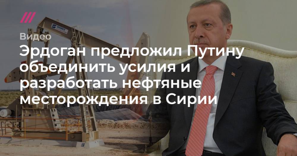 Эрдоган предложил Путину объединить усилия и разработать нефтяные месторождения в Сирии