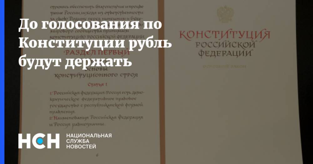 До голосования по Конституции рубль будут держать