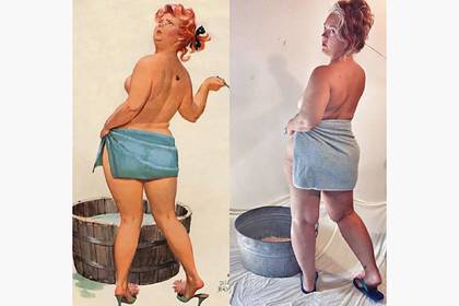 44-летняя женщина повторила откровенные образы популярной в 50-х героини