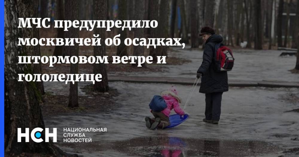 МЧС предупредило москвичей об осадках, штормовом ветре и гололедице