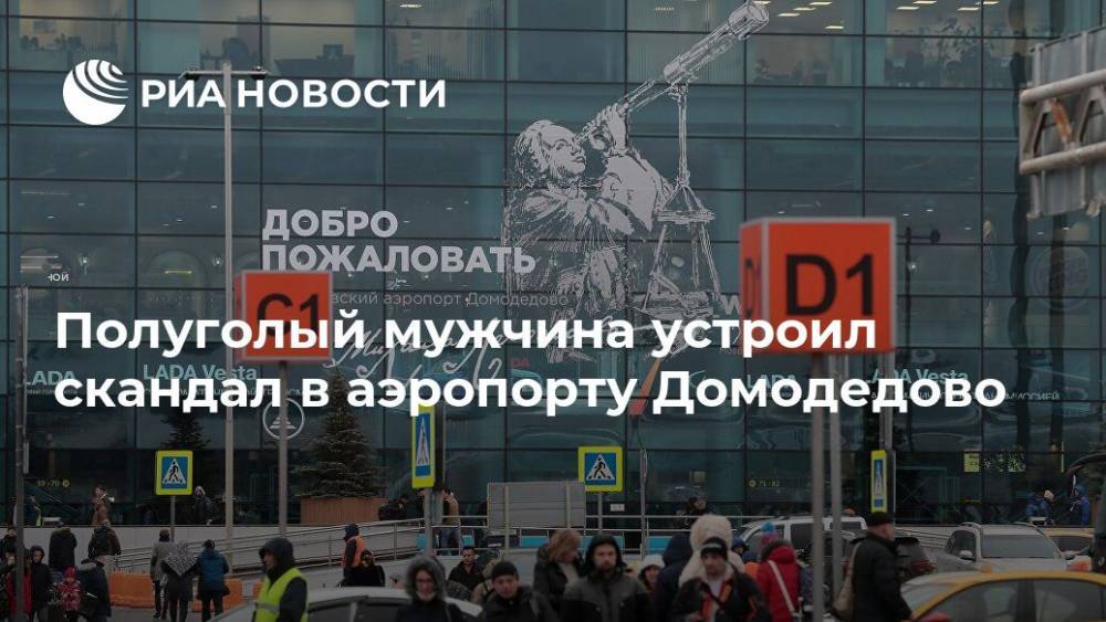 Полуголый мужчина устроил скандал в аэропорту Домодедово
