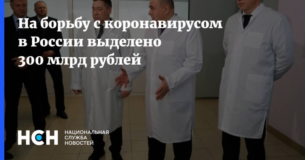 На борьбу с коронавирусом в России выделено 300 млрд рублей