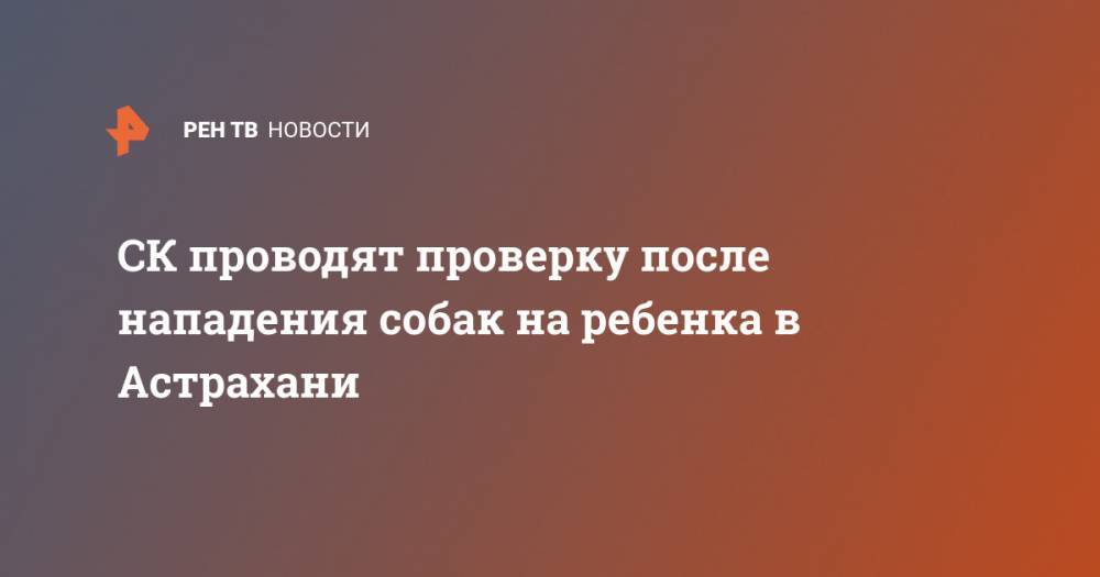 СК проводят проверку после нападения собак на ребенка в Астрахани