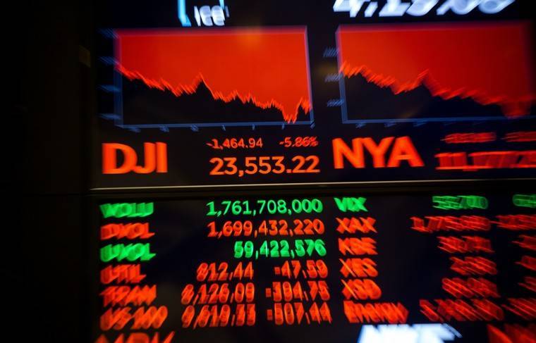 Dow Jones упал на 13%