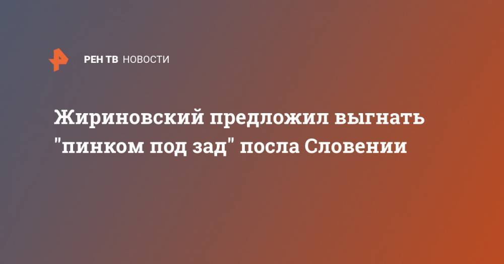 Жириновский предложил выгнать "пинком под зад" посла Словении