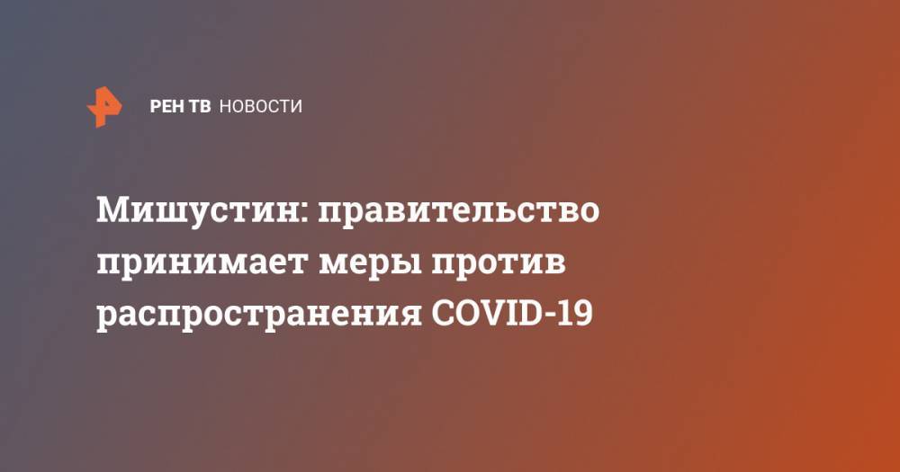 Мишустин: правительство принимает меры против распространения COVID-19
