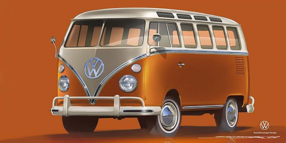 Volkswagen представил электрический ретро-фургон