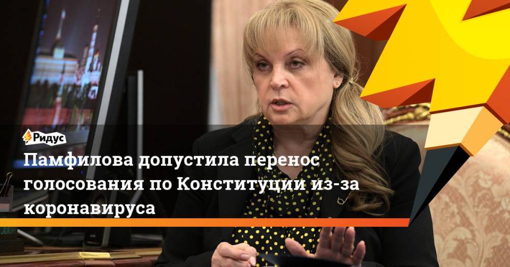 Памфилова допустила перенос голосования по Конституции из-за коронавируса
