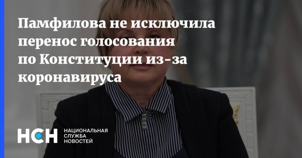 Памфилова не исключила перенос голосования по Конституции из-за коронавируса