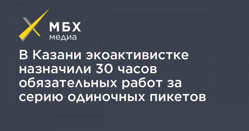 В Казани экоактивистке назначили 30 часов обязательных работ за серию одиночных пикетов