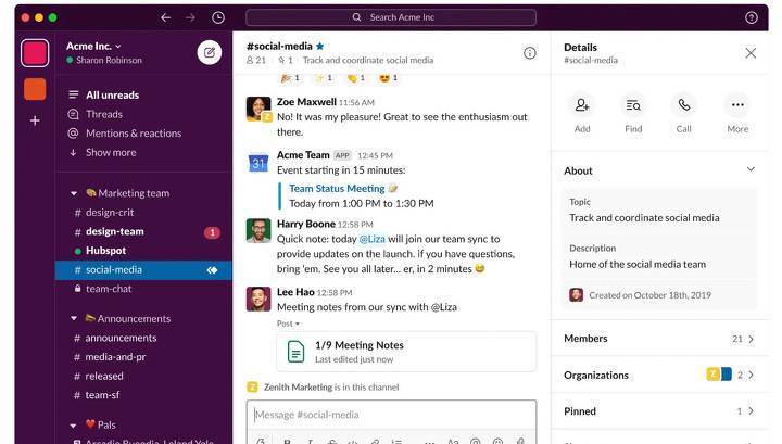 Бизнес-мессенджер Slack меняет дизайн и внедряет новые функции