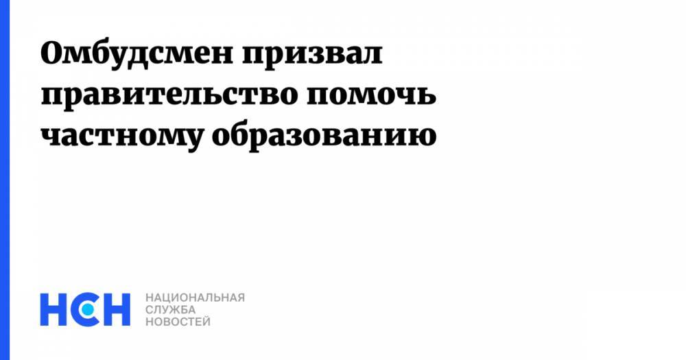 Омбудсмен призвал правительство помочь частному образованию