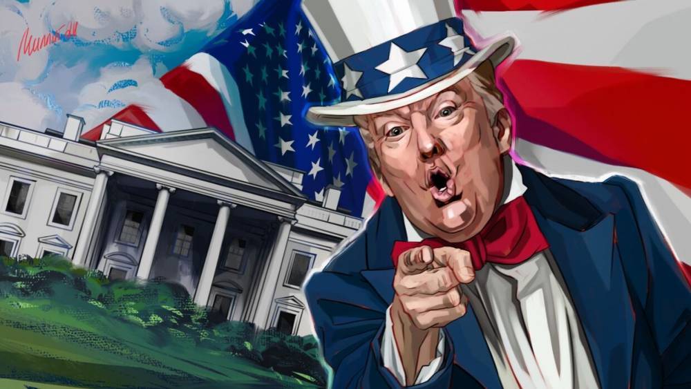 Изображенный в костюме Дяди Сэма Трамп призвал американцев мыть руки