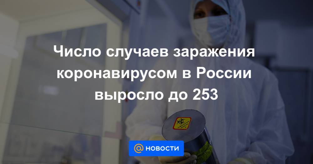 Число случаев заражения коронавирусом в России выросло до 253