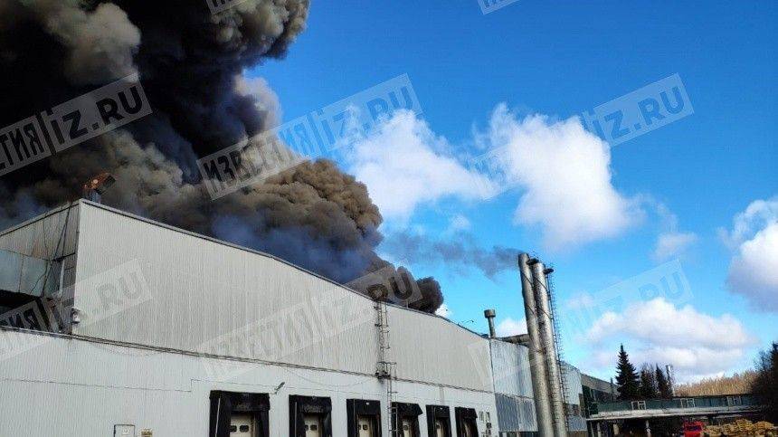 Видео пожара на складе в Подмосковье с высоты птичьего полета