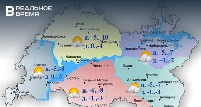 Сегодня в Татарстане ожидается небольшой снег и до +1 градуса