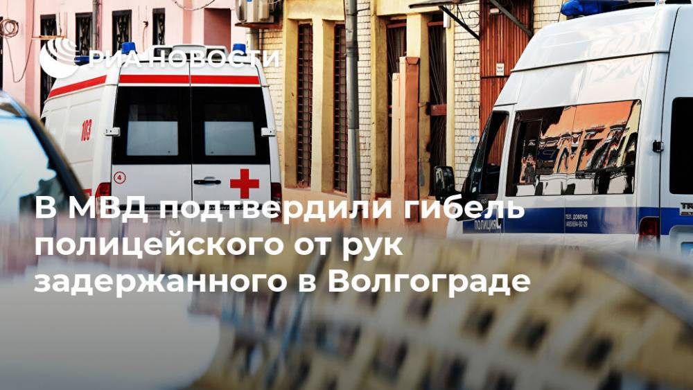 В МВД подтвердили гибель полицейского от рук задержанного в Волгограде