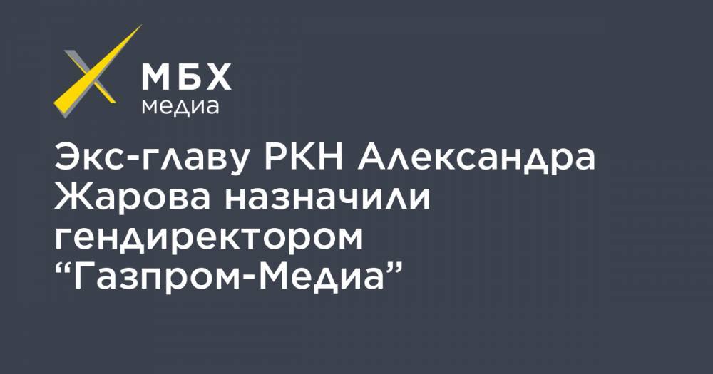 Экс-главу РКН Александра Жарова назначили гендиректором “Газпром-Медиа”